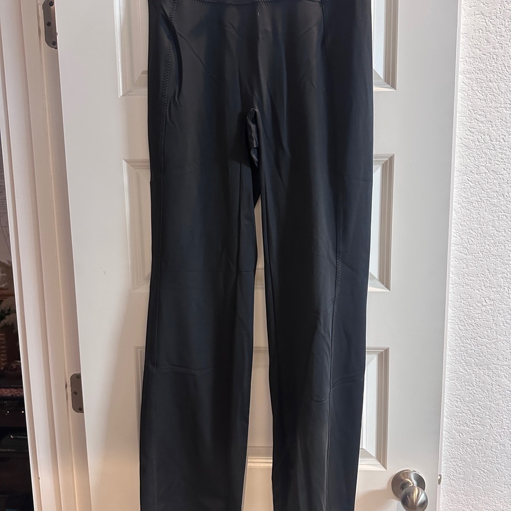 Black High-Rise Straight Leg Skims Pants